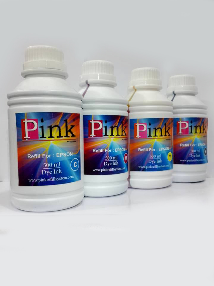 Tinta Refill Pink Epson Dye 4 Colours 500ml