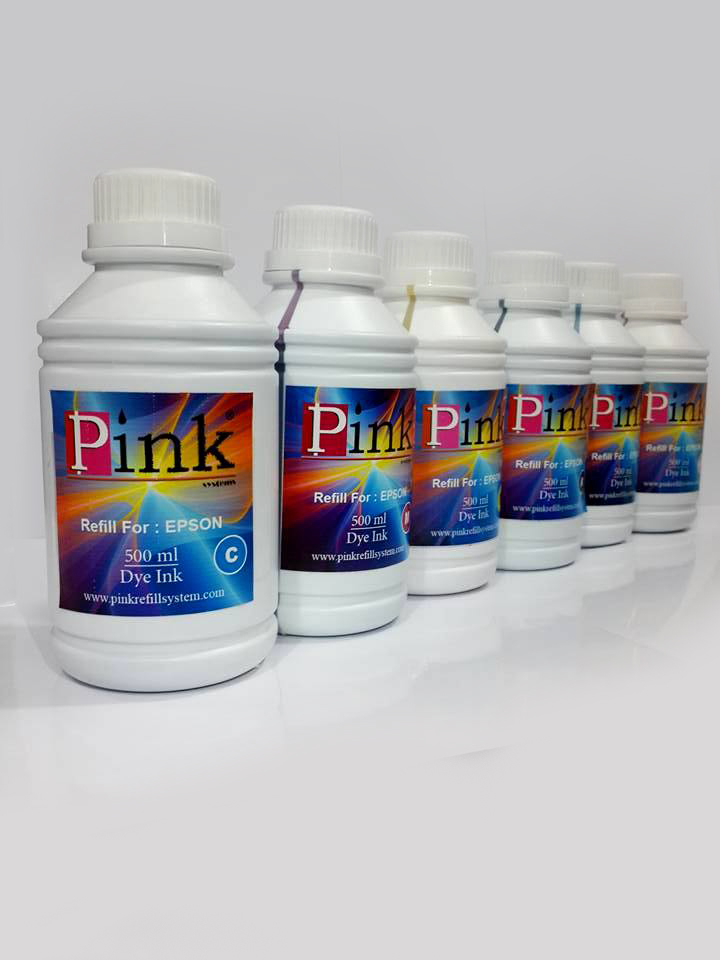 Tinta Refill Pink Epson Dye 6 Colours 500ml